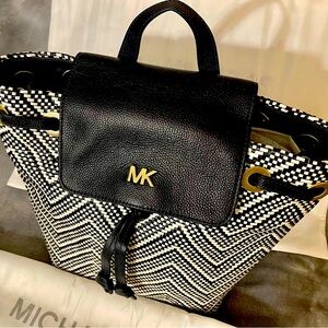 Michael Kors Blue and White Junie Backpack. Large. NWT